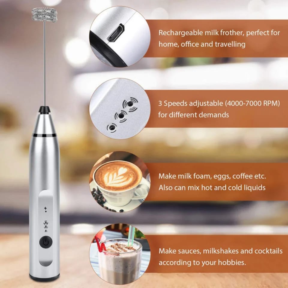 Automatic 2 in 1 USB Rechargeable Coffee Beater