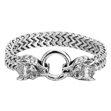European and American Hip-hop Rock Fashion Personality Trendy Accessories for MEN'S Stainless Steel Wolf Head Bracelet